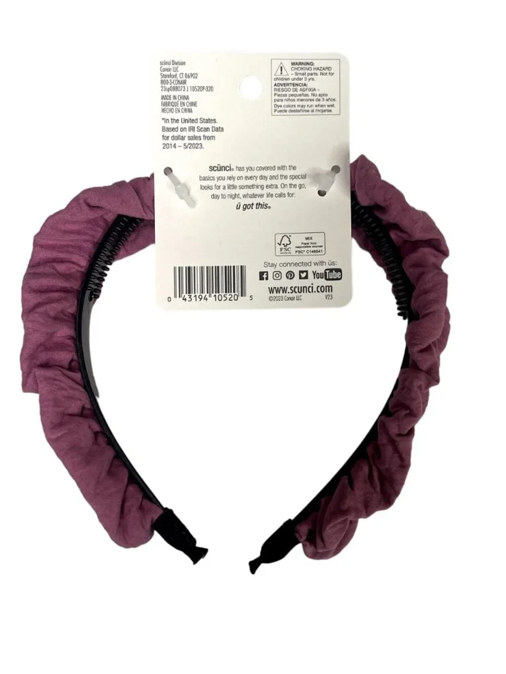 Scunci Pink Ruffle Headband Womens Girls Cute Hair Accessory